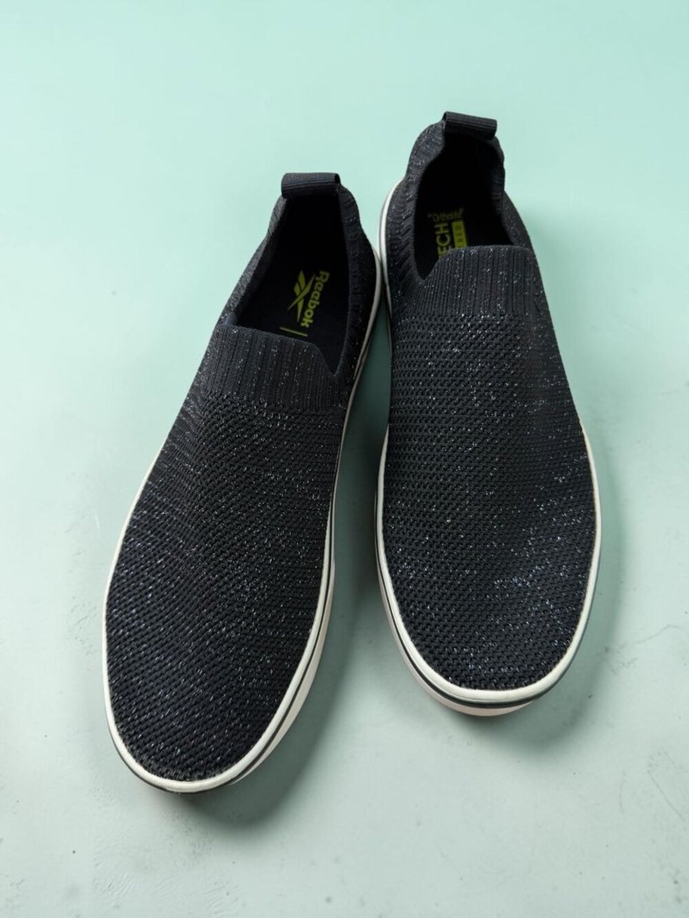 REEBOK Memory Comfort Black Slip On Sneakers Size 8